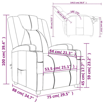 vidaXL Fauteuil relax marron similicuir