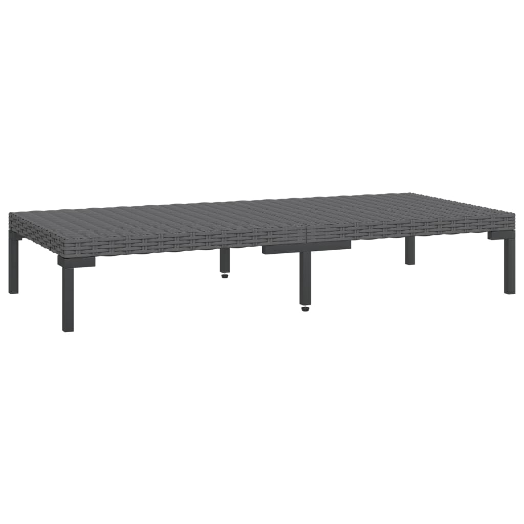 vidaXL Garten-Couchtisch Dunkelgrau Halbrundes Poly Rattan