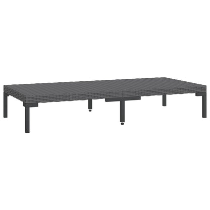 vidaXL Garten-Couchtisch Dunkelgrau Halbrundes Poly Rattan