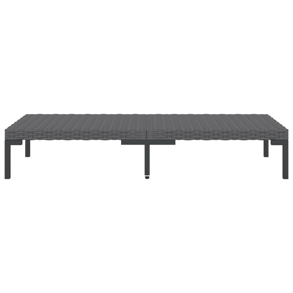 vidaXL Garten-Couchtisch Dunkelgrau Halbrundes Poly Rattan