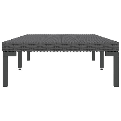vidaXL Garten-Couchtisch Dunkelgrau Halbrundes Poly Rattan