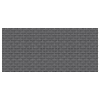 vidaXL Garten-Couchtisch Dunkelgrau Halbrundes Poly Rattan