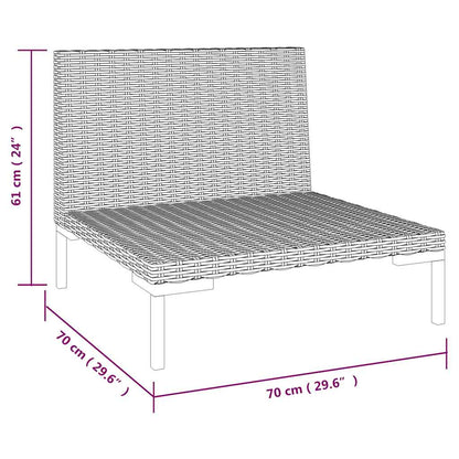 vidaXL Gartensofa mit Kissen Halbrundes Poly Rattan