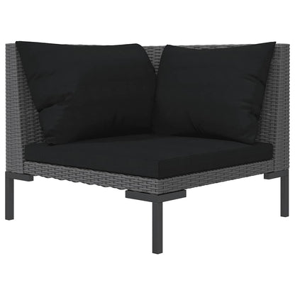 vidaXL Canapé de jardin avec coussins en résine tressée demi-ronde
