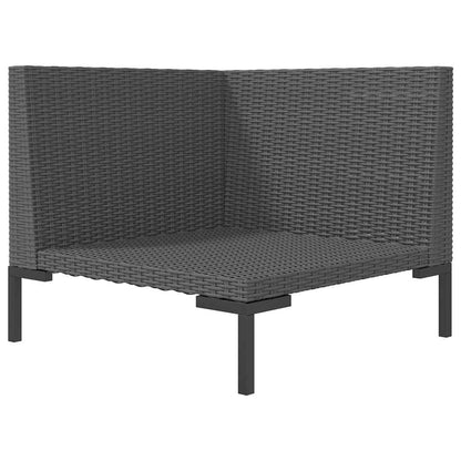 vidaXL Canapé de jardin avec coussins en résine tressée demi-ronde