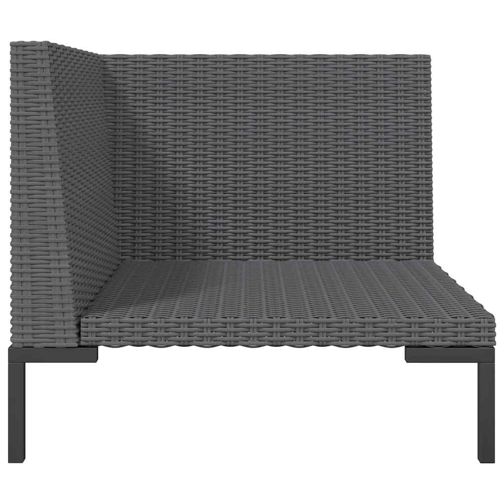 vidaXL Canapé de jardin avec coussins en résine tressée demi-ronde