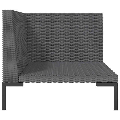vidaXL Canapé de jardin avec coussins en résine tressée demi-ronde