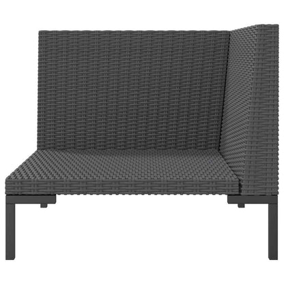 vidaXL Canapé de jardin avec coussins en résine tressée demi-ronde