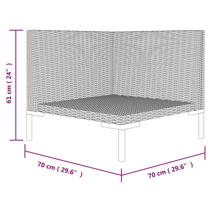 vidaXL Canapé de jardin avec coussins en résine tressée demi-ronde