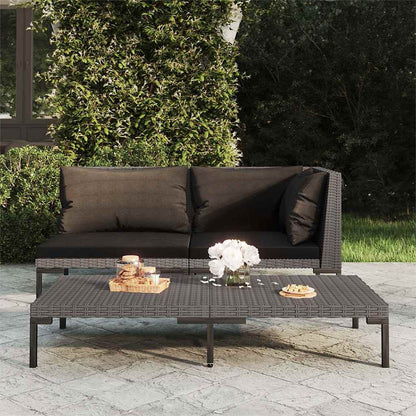 vidaXL Canapé de jardin avec coussins en résine tressée demi-ronde