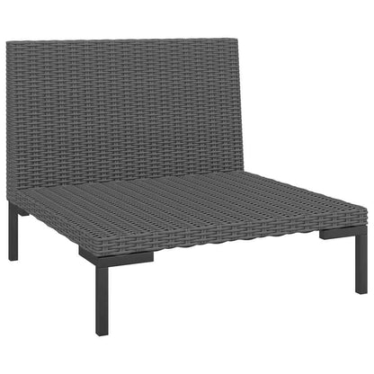 vidaXL Canapés de jardin 2 pcs avec coussins en résine tressée semi-ronde