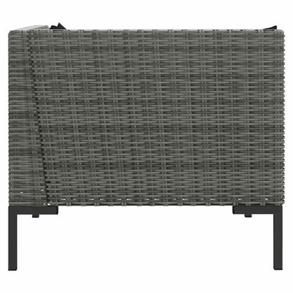 vidaXL Gartensofas 2 Stk. mit Kissen Halbrundes Poly Rattan