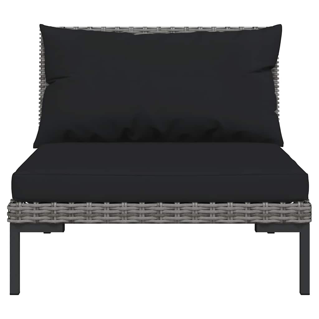 vidaXL Ensemble de mobilier de jardin 3 pcs Gris foncé Rotin synthétique semi-circulaire