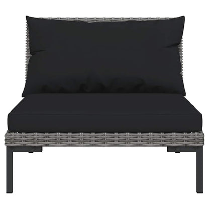 vidaXL Ensemble de mobilier de jardin 3 pcs Gris foncé Rotin synthétique semi-circulaire