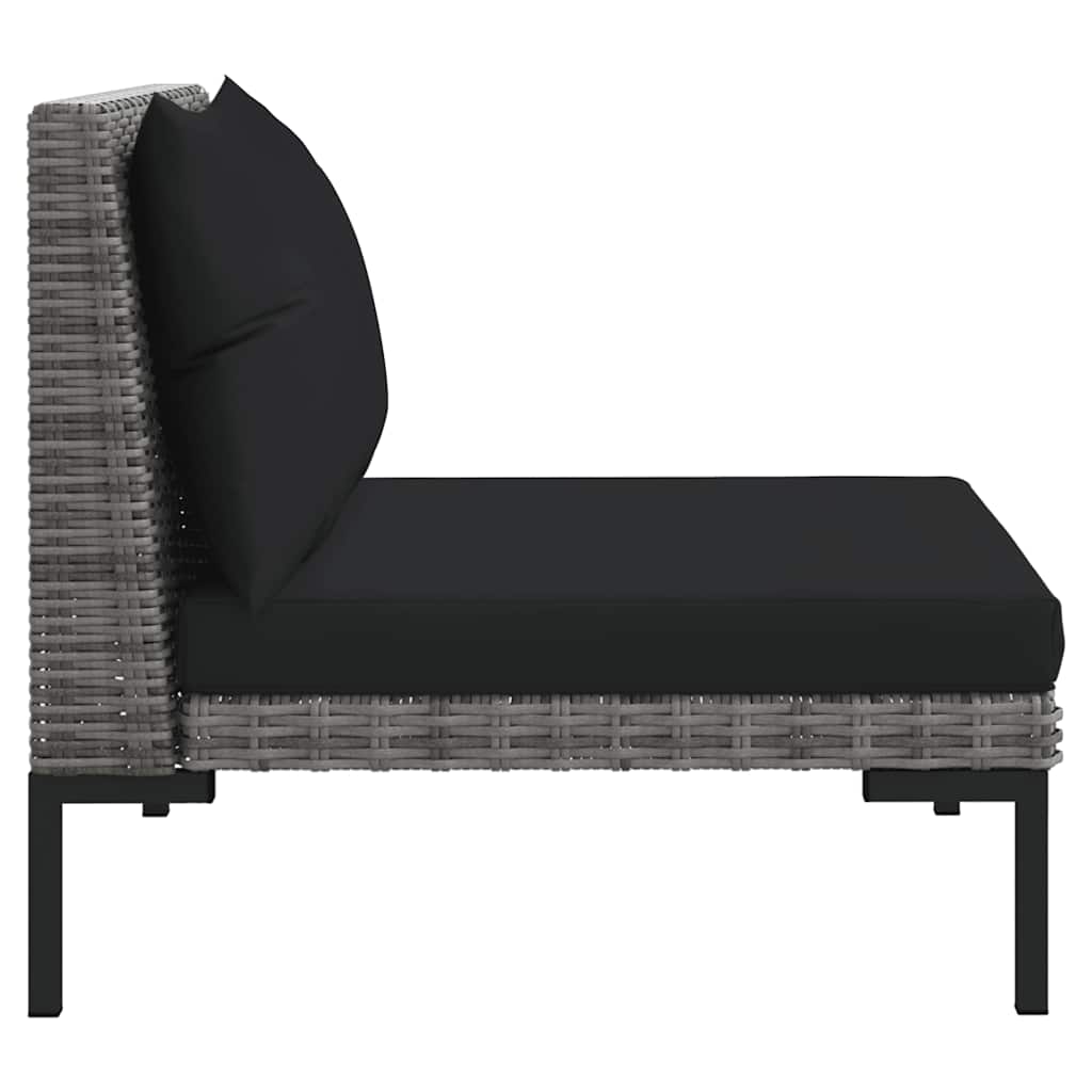 vidaXL Ensemble de mobilier de jardin 3 pcs Gris foncé Rotin synthétique semi-circulaire