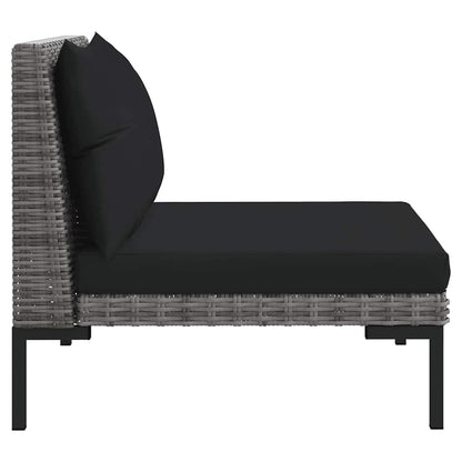 vidaXL Ensemble de mobilier de jardin 3 pcs Gris foncé Rotin synthétique semi-circulaire