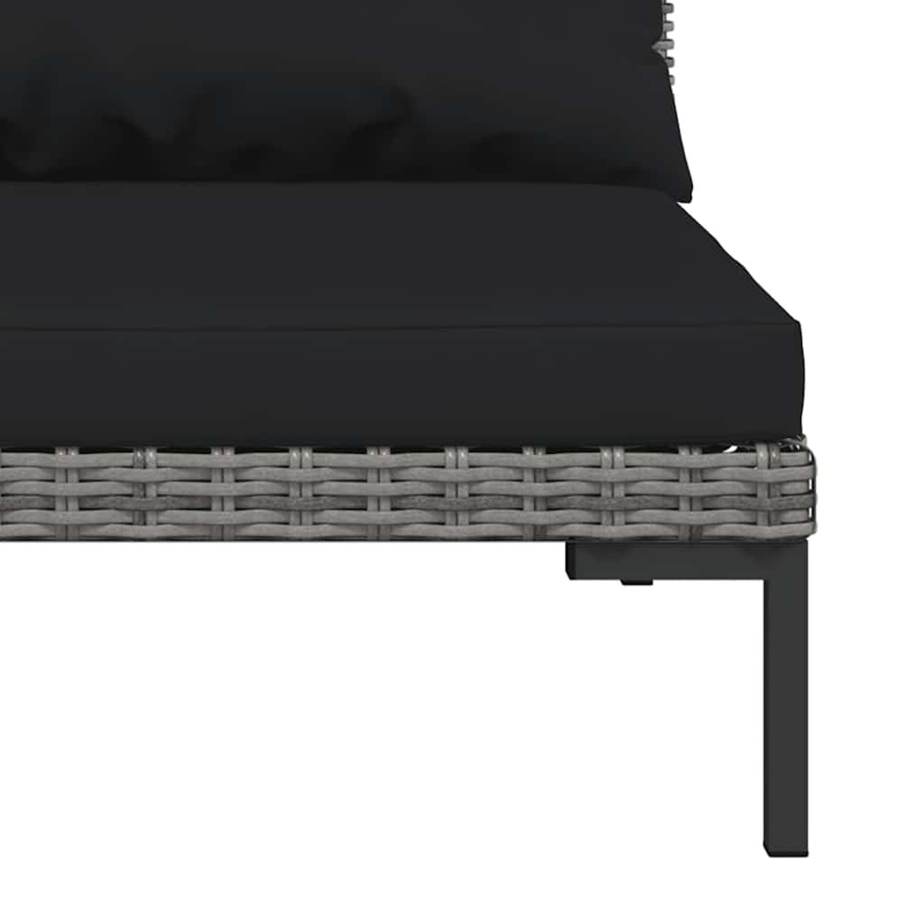 vidaXL Ensemble de mobilier de jardin 3 pcs Gris foncé Rotin synthétique semi-circulaire