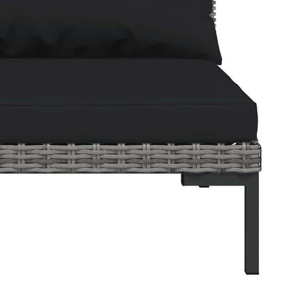 vidaXL Ensemble de mobilier de jardin 3 pcs Gris foncé Rotin synthétique semi-circulaire