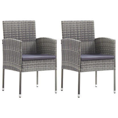 vidaXL Chaises de jardin avec coussins gris foncé 2 pcs Gris rotin synthétique