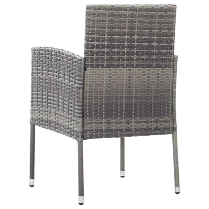 vidaXL Chaises de jardin avec coussins gris foncé 2 pcs Gris rotin synthétique