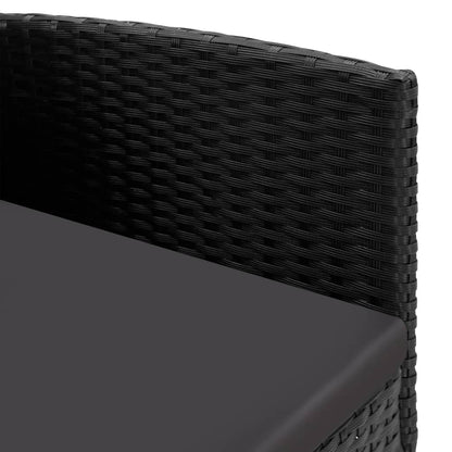 vidaXL Gartenstühle mit Kissen in Schwarz 4 Stk. Schwarz Polyrattan