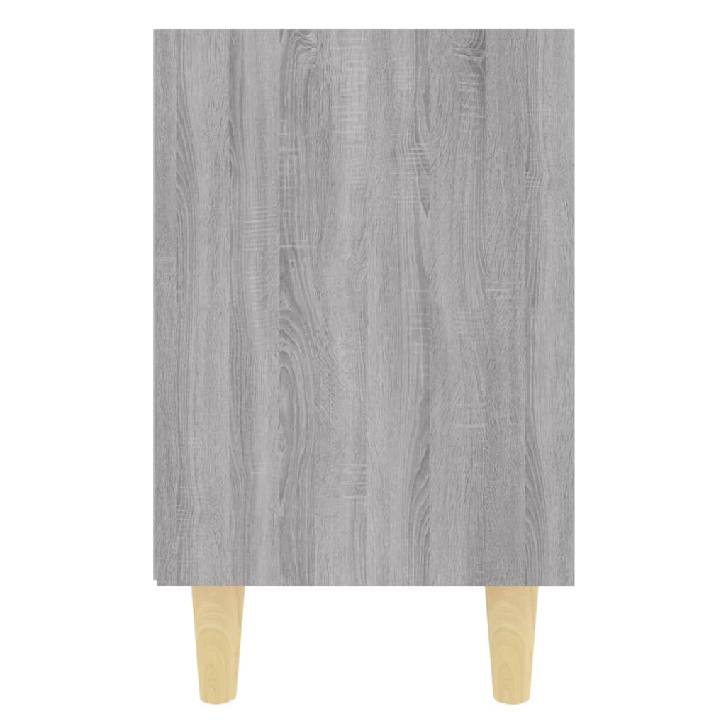 vidaXL Table de chevet avec pieds en bois massif Gris Sonoma 40x30x50 cm