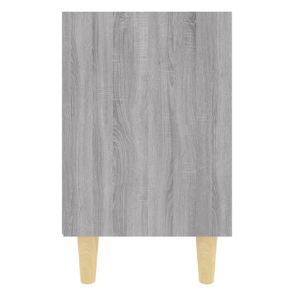 vidaXL Table de chevet avec pieds en bois massif Gris Sonoma 40x30x50 cm