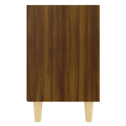 vidaXL Table de chevet avec pieds en bois massif Aspect chêne marron 40x30x50 cm