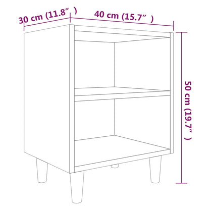 vidaXL Table de chevet avec pieds en bois massif Aspect chêne marron 40x30x50 cm