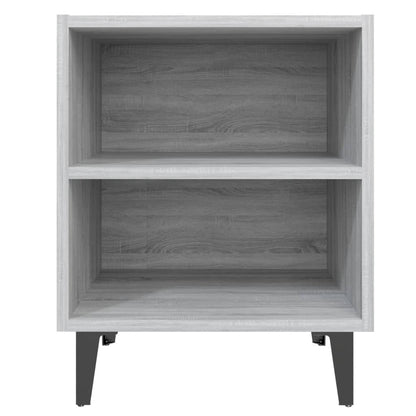 vidaXL Table de chevet avec pieds en métal Gris Sonoma 40x30x50 cm