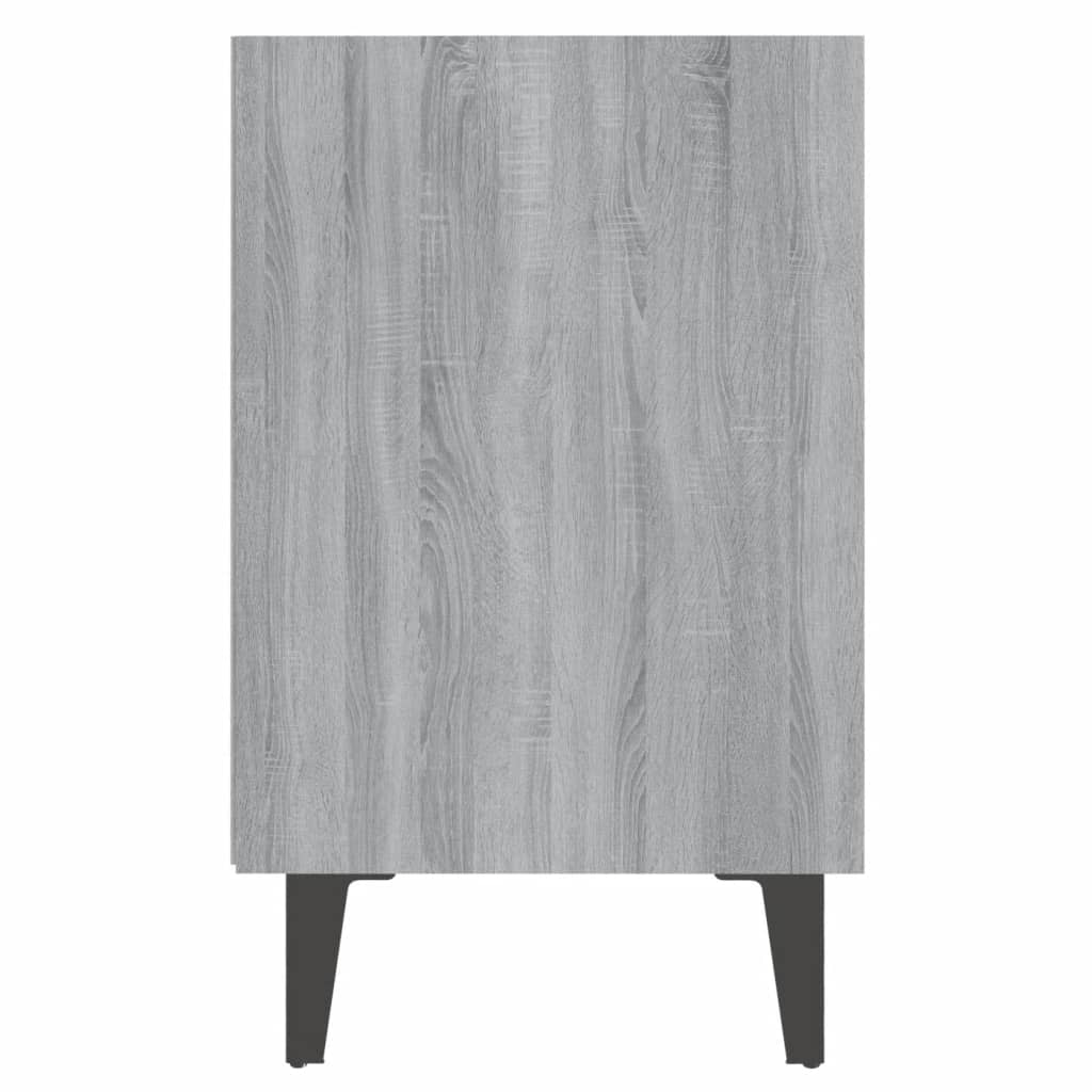 vidaXL Table de chevet avec pieds en métal Gris Sonoma 40x30x50 cm