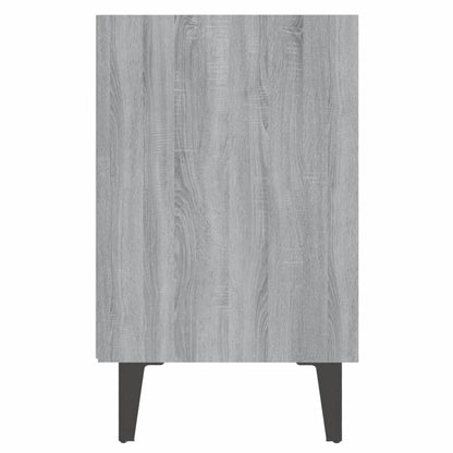 vidaXL Table de chevet avec pieds en métal Gris Sonoma 40x30x50 cm