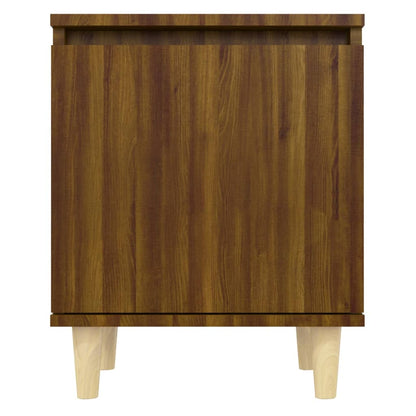 vidaXL Tables de chevet à pieds en bois massif 2 pcs Marron aspect chêne
