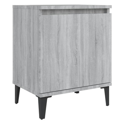 vidaXL Table de chevet avec pieds en métal Gris Sonoma 40x30x50 cm