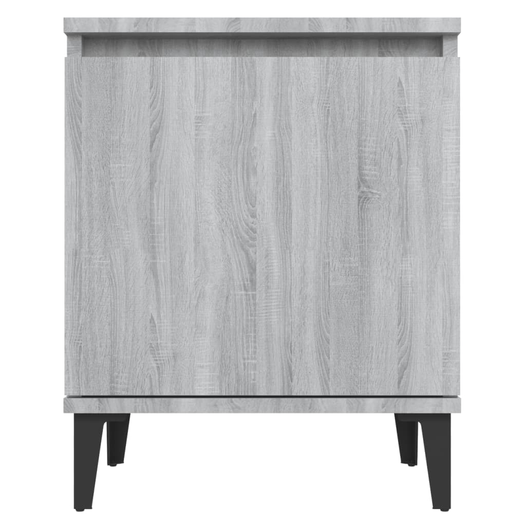 vidaXL Table de chevet avec pieds en métal Gris Sonoma 40x30x50 cm