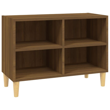 vidaXL Meuble TV avec pieds en bois massif Marron aspect chêne
