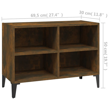 TV-Schrank mit Metallbeinen Räuchereiche 69,5x30x50 cm