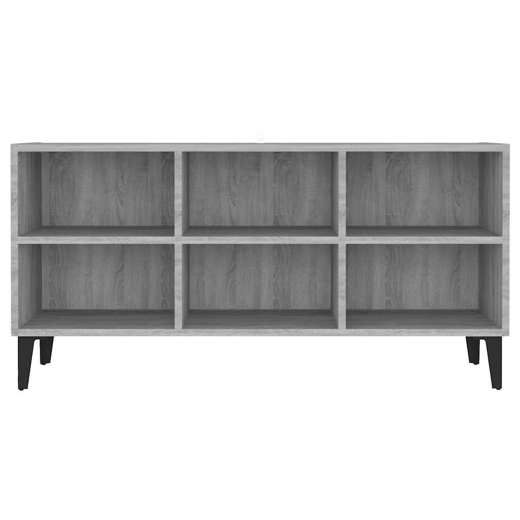 Meuble TV vidaXL avec pieds en métal Gris Sonoma 103,5x30x50 cm