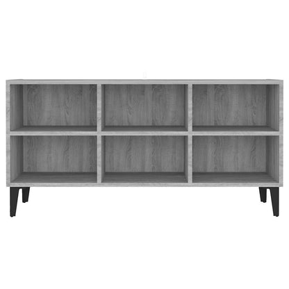 Meuble TV vidaXL avec pieds en métal Gris Sonoma 103,5x30x50 cm
