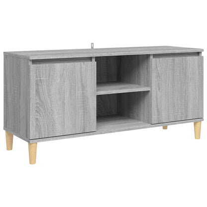 vidaXL TV-Schrank mit Massivholz-Beinen Grau Sonoma 103,5x35x50 cm