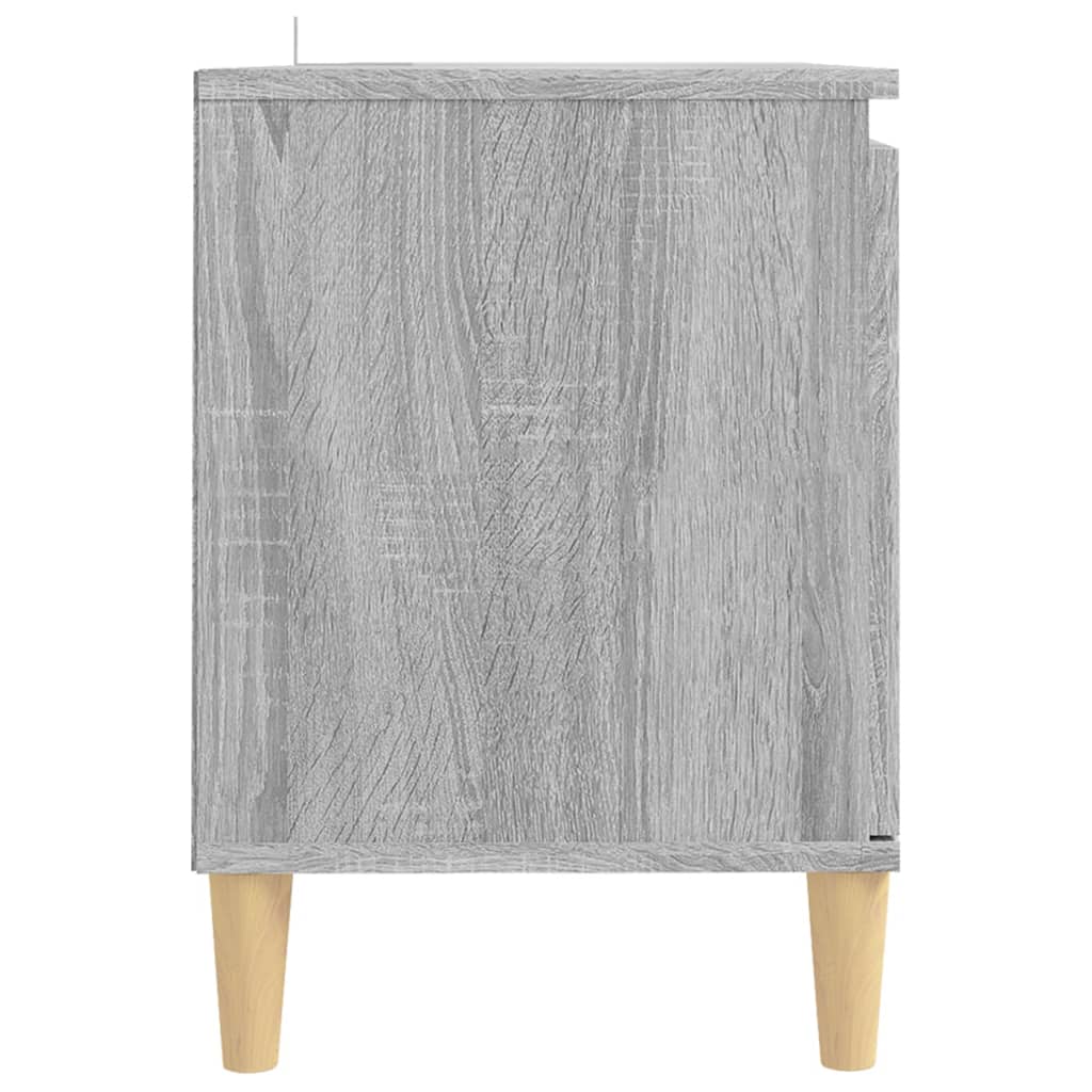 vidaXL TV-Schrank mit Massivholz-Beinen Grau Sonoma 103,5x35x50 cm