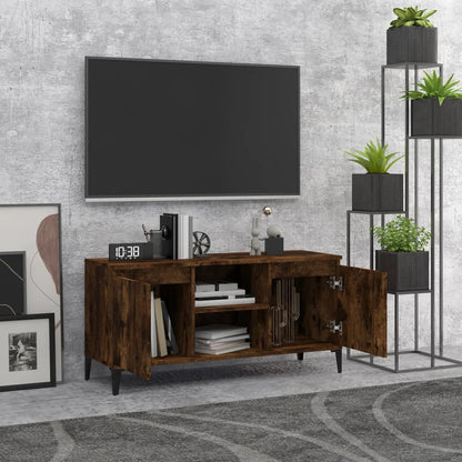 vidaXL TV-Schrank mit Metallbeinen Räuchereiche 103,5x35x50 cm