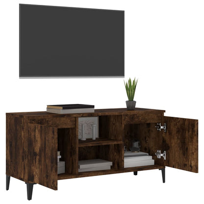 vidaXL TV-Schrank mit Metallbeinen Räuchereiche 103,5x35x50 cm