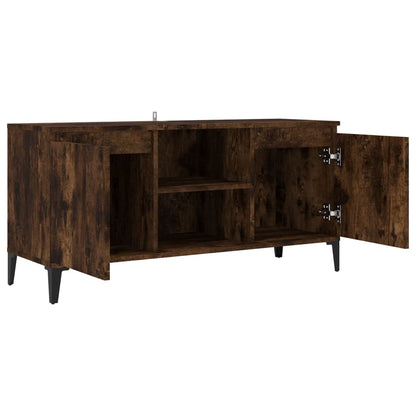vidaXL TV-Schrank mit Metallbeinen Räuchereiche 103,5x35x50 cm