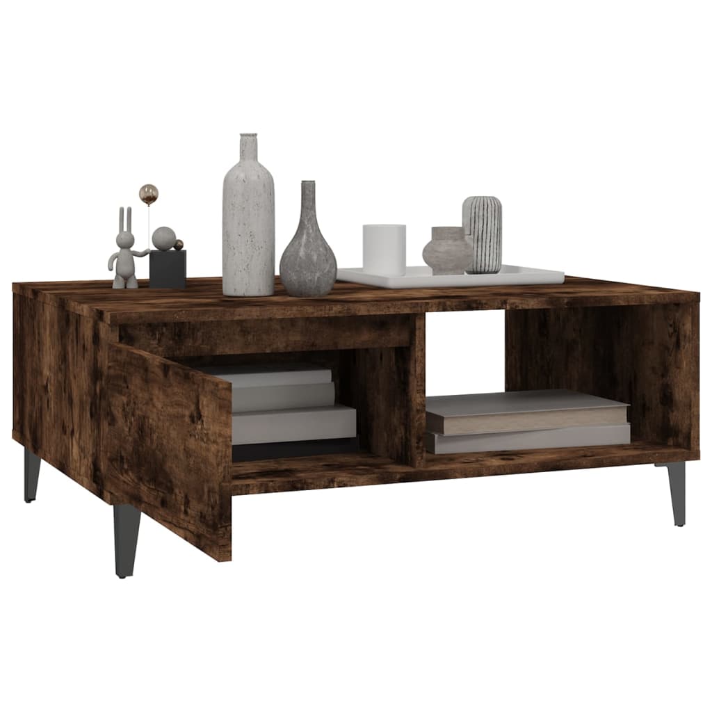 vidaXL Table basse chêne fumé 90x60x35 cm bois d'ingénierie