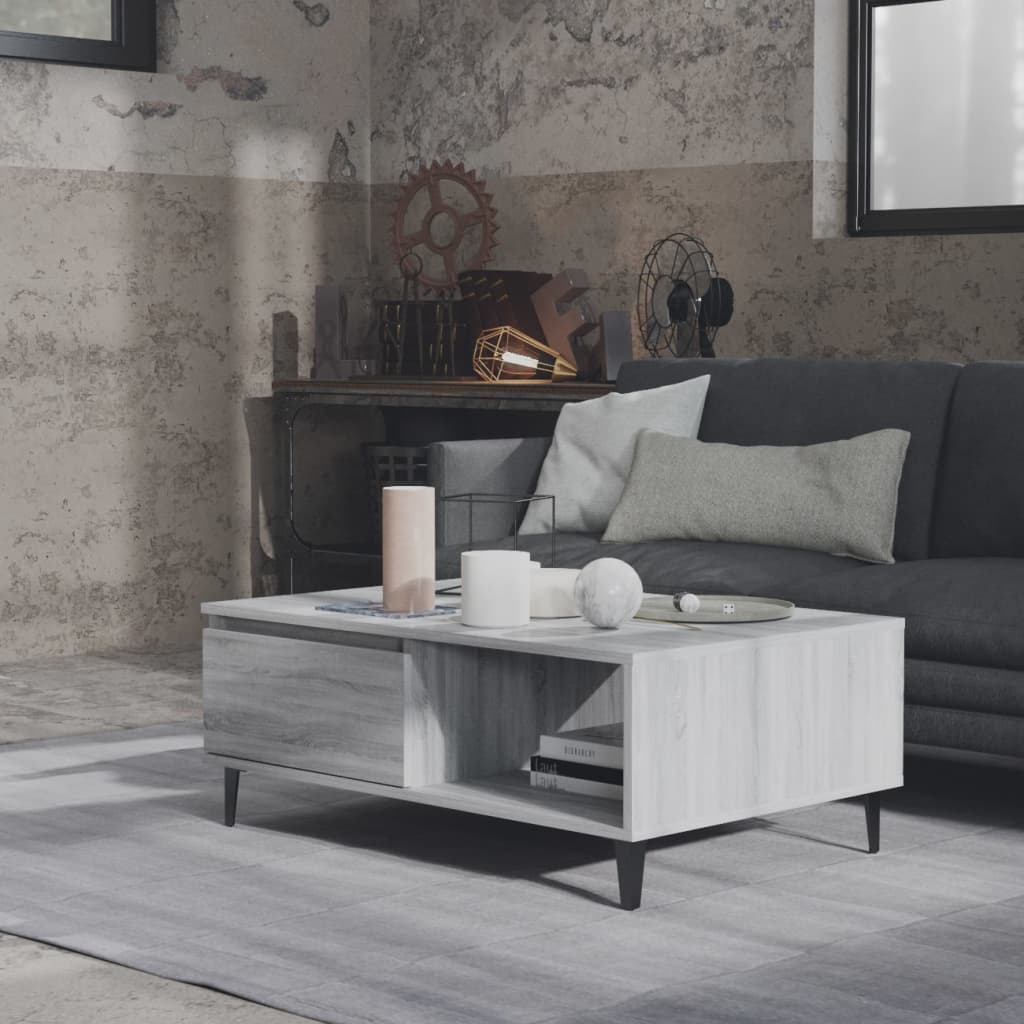 vidaXL Couchtisch Grau Sonoma 90x60x35 cm Holzwerkstoff