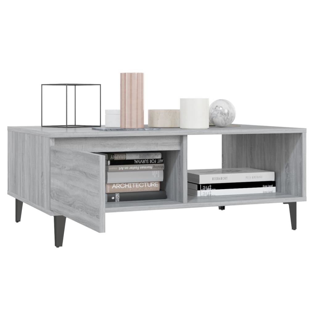 vidaXL Couchtisch Grau Sonoma 90x60x35 cm Holzwerkstoff