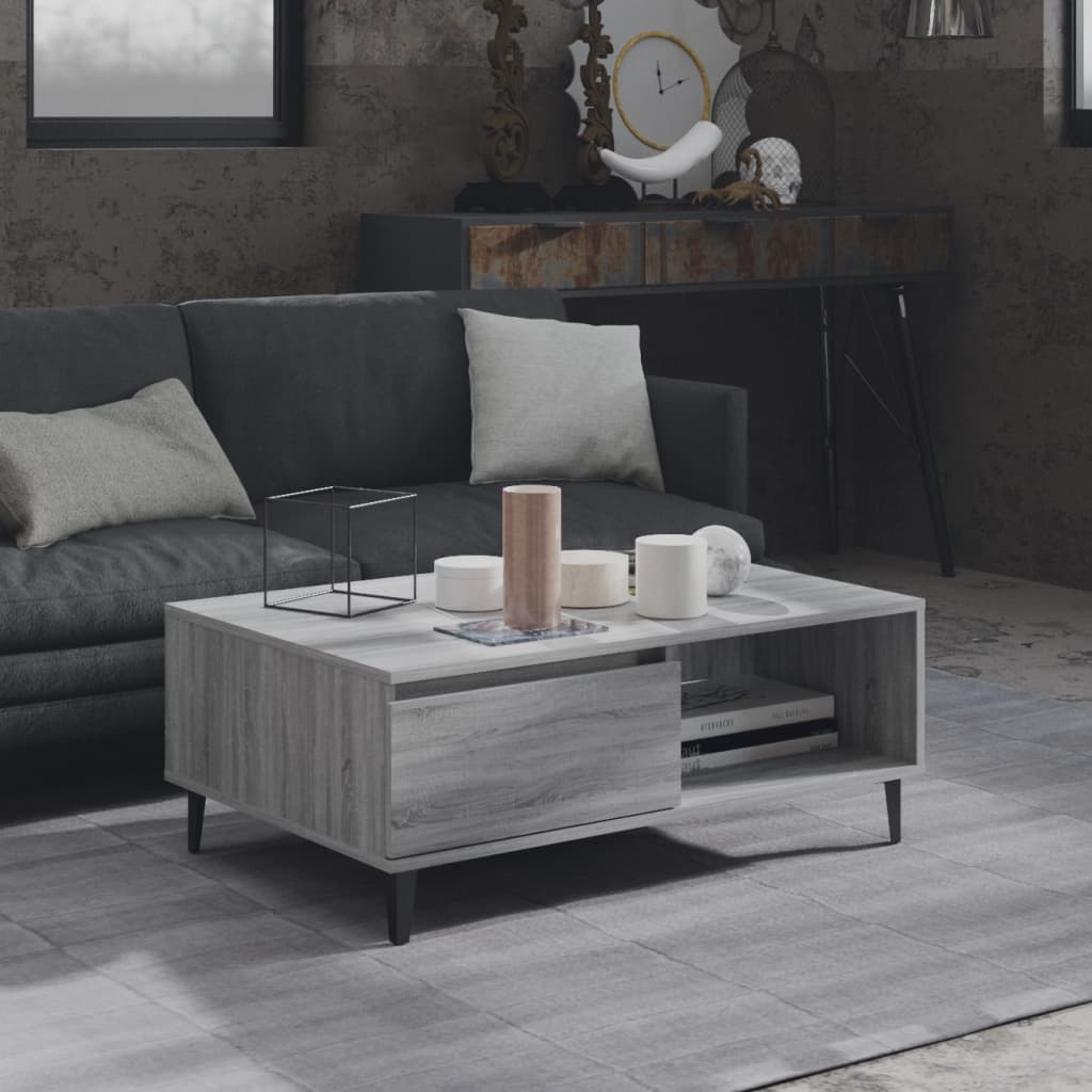 vidaXL Couchtisch Grau Sonoma 90x60x35 cm Holzwerkstoff