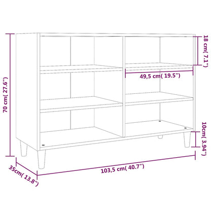 vidaXL Sideboard Grau Sonoma 103,5x35x70 cm Holzwerkstoff