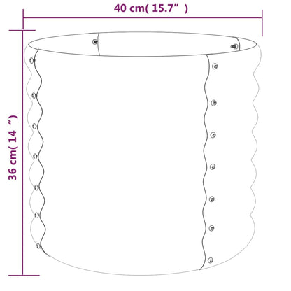 vidaXL Pflanzkübel Verzinkter Stahl 40x40x36 cm Grau